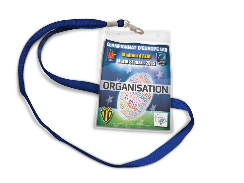 Badge d'accréditation pour l'entrée aux matchs du championnat d'Europe U18