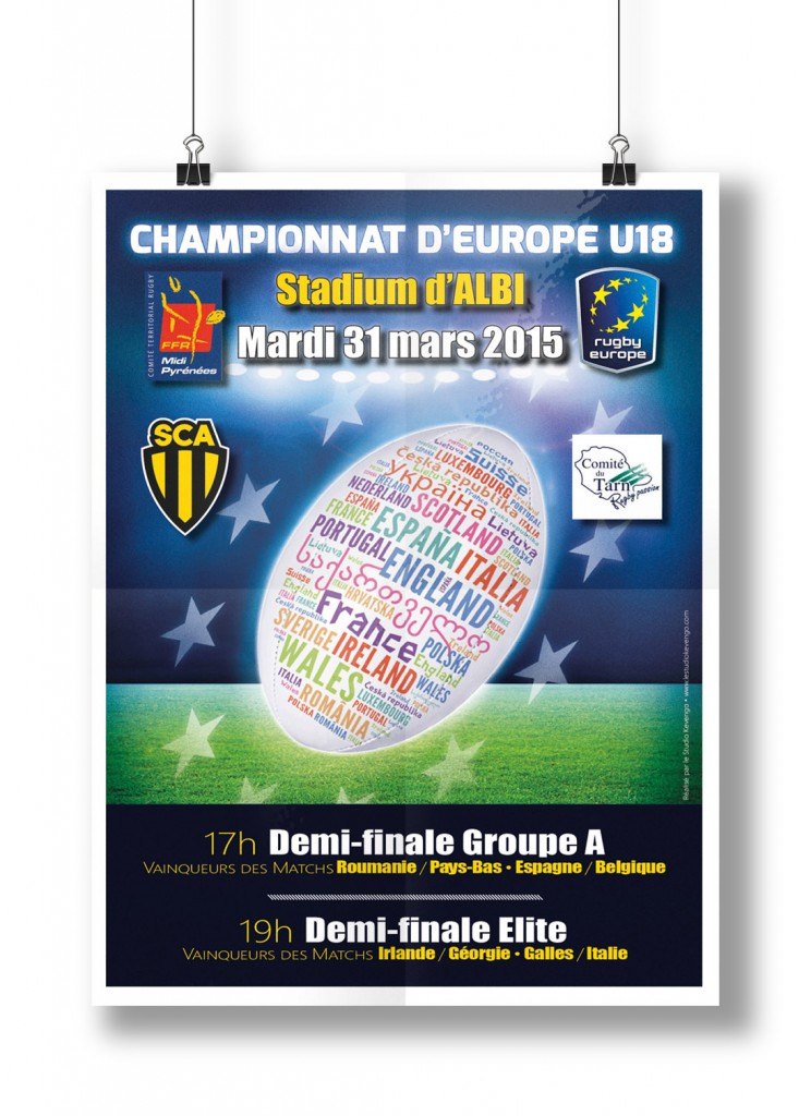 Affiche pour les demi-finales du Championnat d'Europe U18